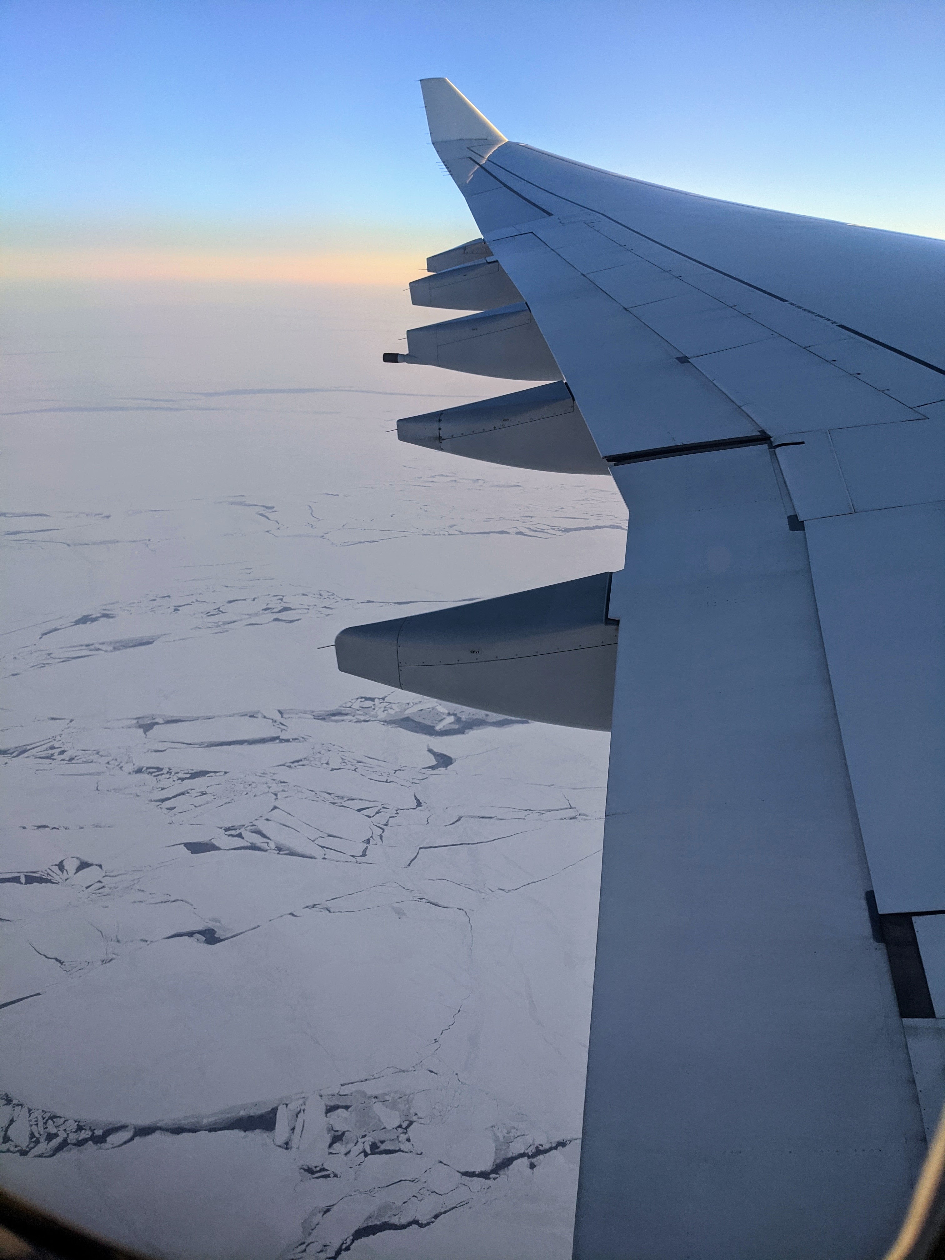 Over the arctic ice